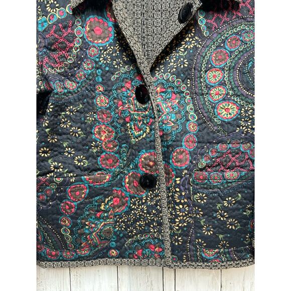 Peck & Peck Weekend Quilted Women's Fashion Blazer Black Multicolor Size Medium - Picture 8 of 8